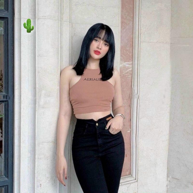 Áo Croptop ba lỗ in chữ dáng croptop siêu hót thun borip dày dặn chuẩn đep