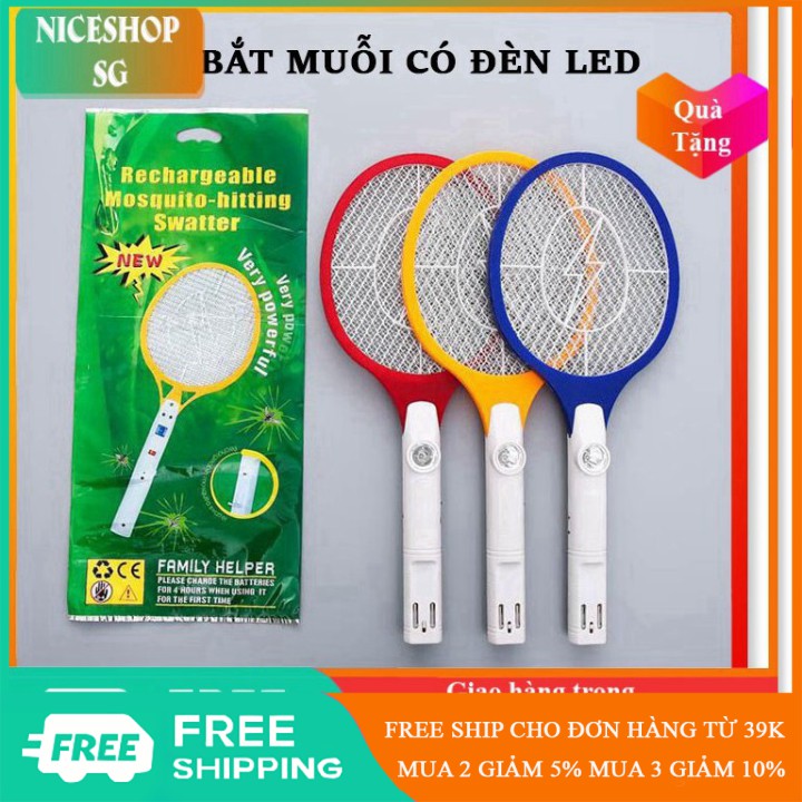 Vợt bắt muỗi sạc điện có đèn led chiếu sáng chất liệu nhựa cách điện - EL0102