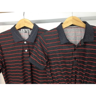 Set Đồ Đôi Fig Tree THun Cotton Sọc Đỏ Xám Cá Tính, Chất Cotton Mềm Mát, Hàng thiết kế