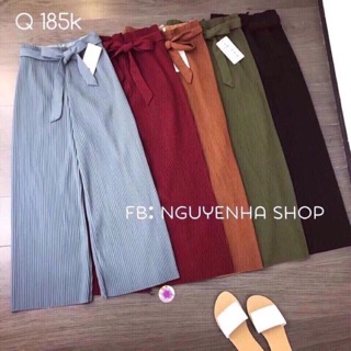 Quần ống rộng xếp ly