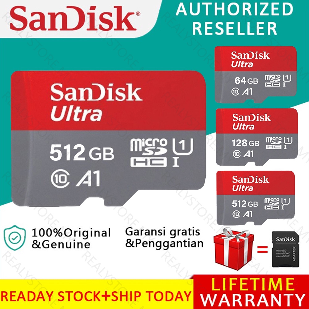 Thẻ Nhớ Micro Sd Sandisk Ultra A1 Class 10 (80mb / S 32gb / 64gb / 128gb / 256gb /) Pro Micro Sd Uhs-i | BigBuy360 - bigbuy360.vn