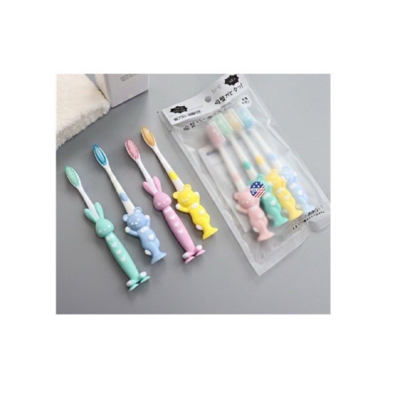 COMBOM 4 Bàn chải hình thú cho bé
