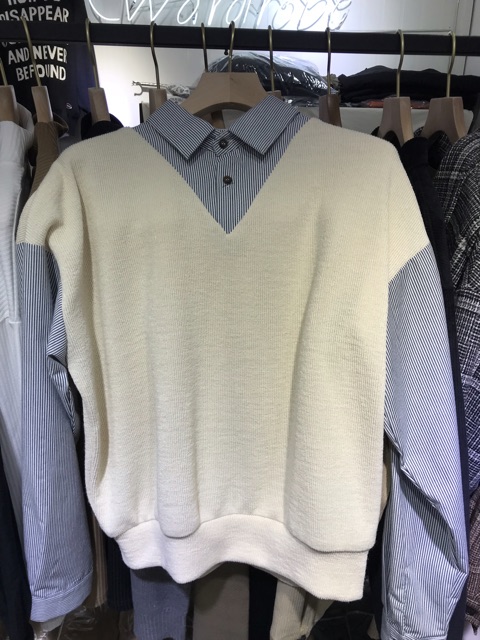 Sơmi phối Gile len 2 in 1