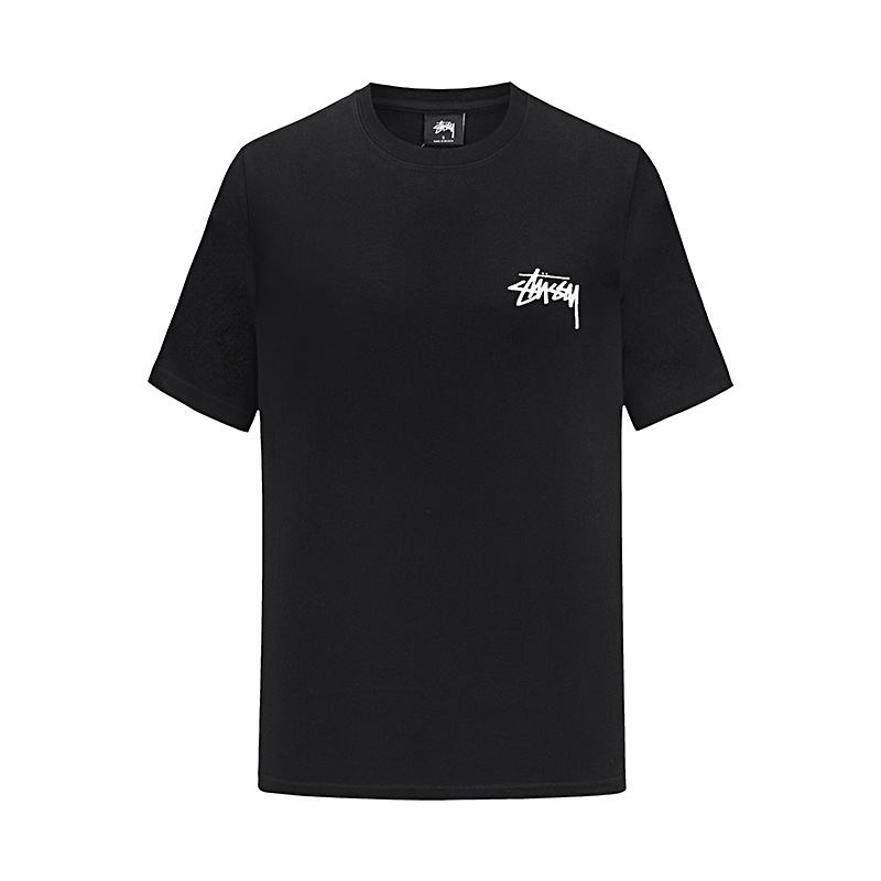 Áo thun tay ngắn cổ tròn dáng rộng in chữ Stussy thời trang cá tính cho nam