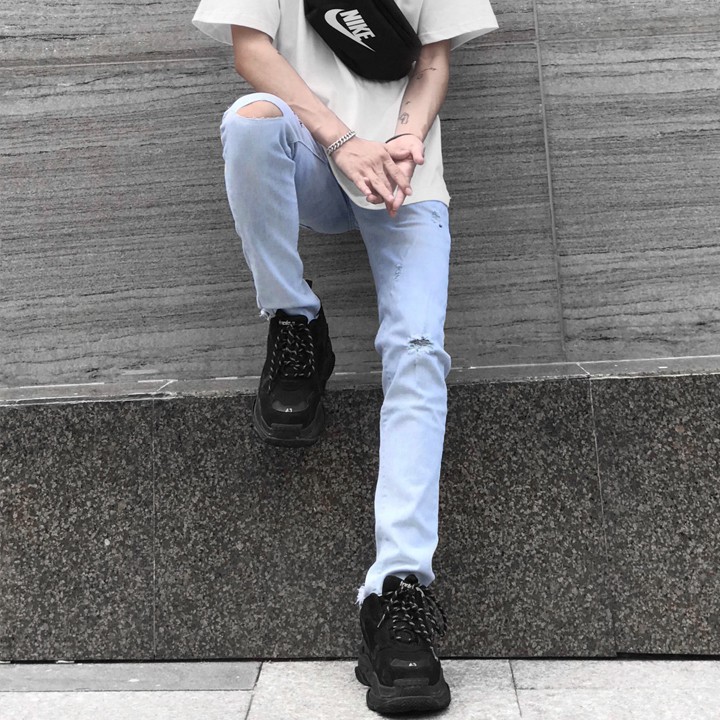 Quần jean nam xanh ✔️ skinny jeans nam ✔️ quần co giãn DADDYST #294 | BigBuy360 - bigbuy360.vn