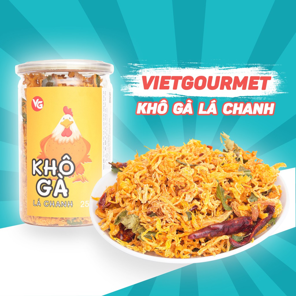 Khô gà lá chanh Vietgourmet loại 1, đặc sản ăn vặt, thơm ngon khó cưỡng