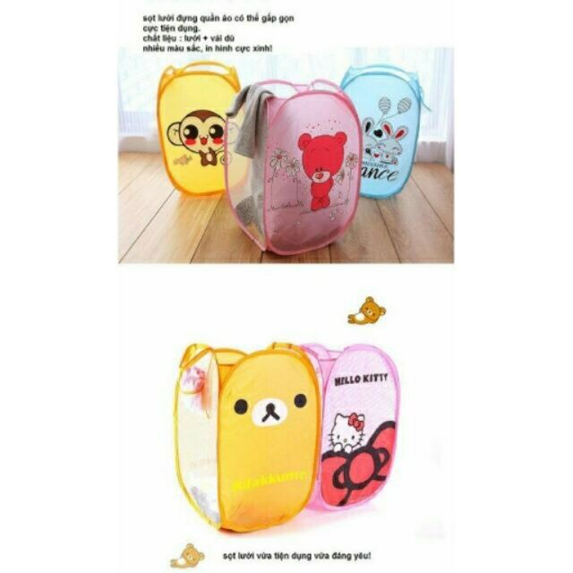 Sọt đựng quần áo bẩn/ đồ chơi hoạt hình tự bung  MYN_UNDERWEAR