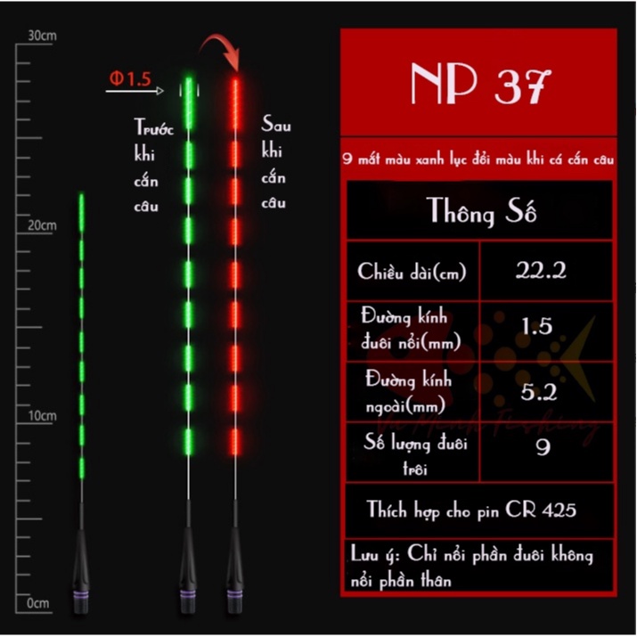 Ngọn Phao Đèn Câu Đài Ngày Đêm Đổi Màu Cảm Ứng Thông Minh. Ngọn Phao Câu Cá Săn Hàng Cao Cấp
