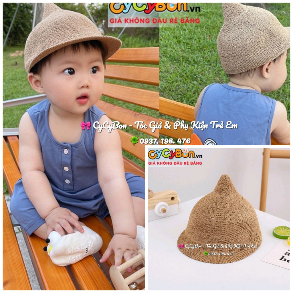 Mũ Nón Cói Cho Bé Trai Bé Trai Chóp Hình Củ Tỏi Củ Hành Có Dây Quai Thun - Dành Cho Bé Từ 6 Tháng