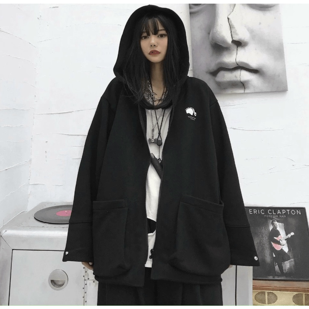 (Free Ship) Áo Khoác Hoodie Nữ Nón Lớn Phối Túi Dọc  PHong Cách Thời Trang THu Đông 2022 Shop VLTN