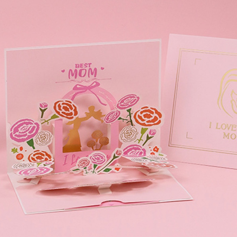 Thiệp Chúc Mừng Ngày Của Mẹ 3D Có Phong Bì Và Hoa Dùng Làm Quà Tặng Sinh Nhật