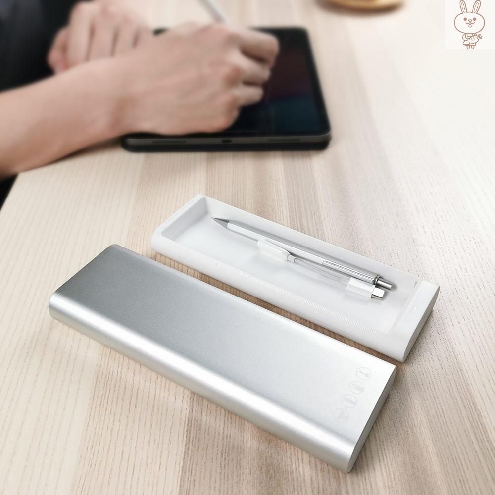 ol MIIIW Pencil Case Aluminum Alloy Metal Stationery Box Pencilcase Earphones Cable Organizer Pen Case With Press Pop-up Switch for Apple Pencil 2 School Office