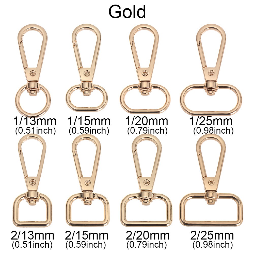 PATH 5pcs Hardware Bags Strap Buckles Jewelry Making Hook Lobster Clasp Metal DIY KeyChain Bag Part Accessories Split Ring Collar Carabiner Snap/Multicolor