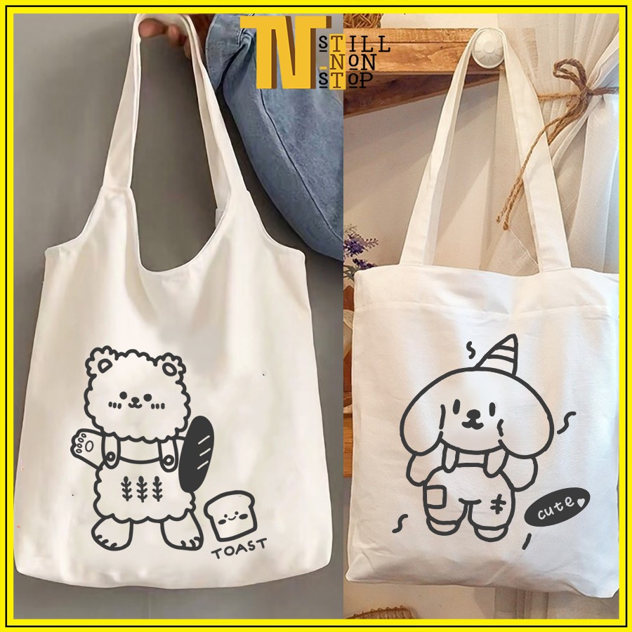 Túi tote đeo vai đeo chéo túi vải canvas giá rẻ đẹp đi học ULZZANG XUONGMAITNT N5