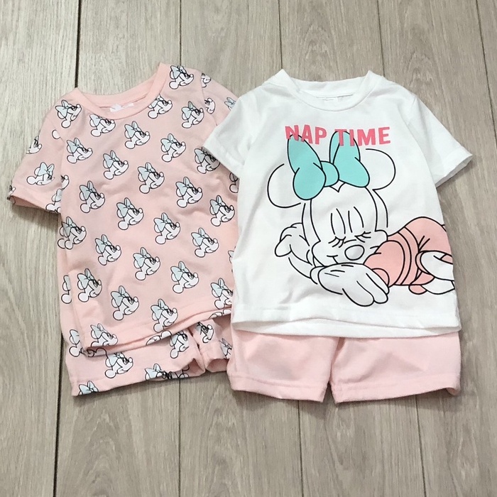 Bộ cộc tay bé gái - Set 2 bộ cộc tay Minnie hồng trắng Next cho bé gái size 2-7t (form nhỏ)