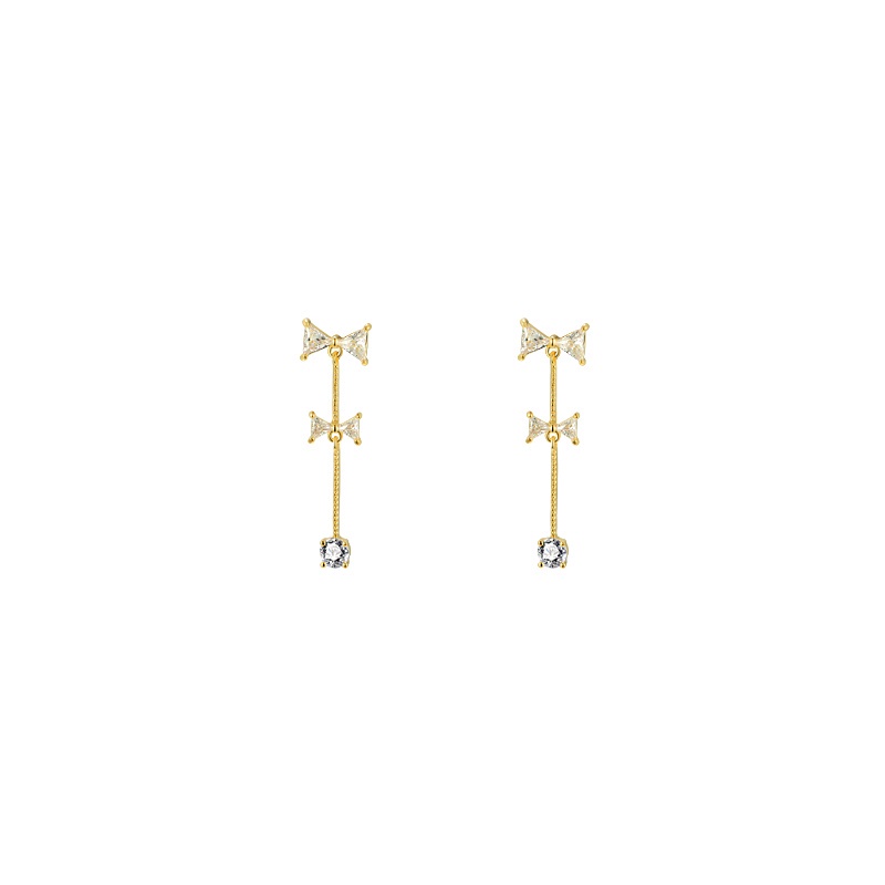 Bông Tai Mạ Bạc 925 Hình Nơ Dễ Thương