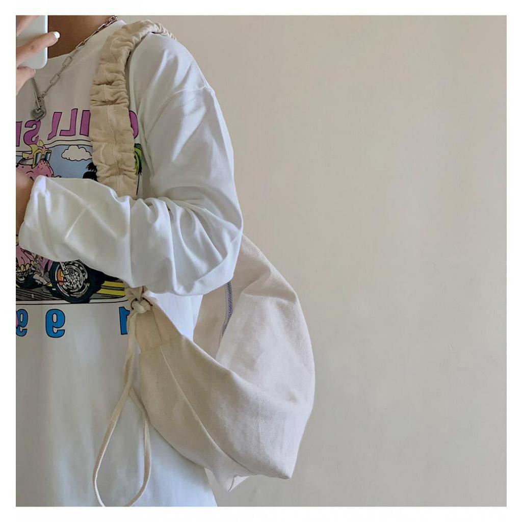 Túi canvas đeo vai ngăn rộng thời trang nữ tính