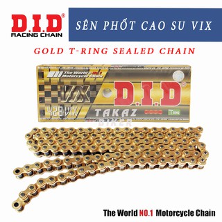 B2 [ VIX ] Sên Phốt Cao Su 428 VIX T-ring GOLD - 132L Cải Tiến Mới Của Huyền Thoại TFX ( Khóa Sên Dạng Phe Cài )