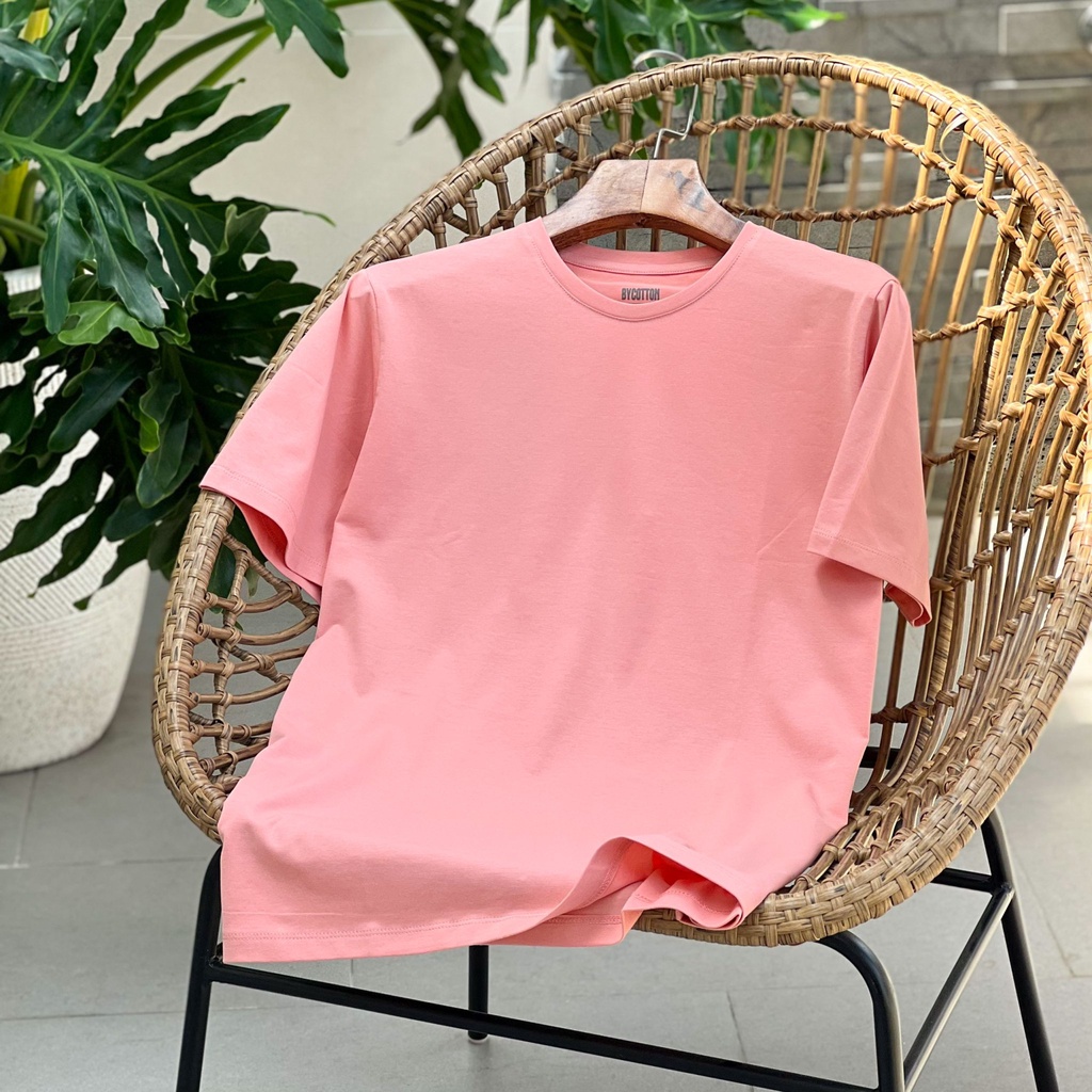 Áo Thun Nam Cao Cấp Hồng Coral Basic Tee BY COTTON