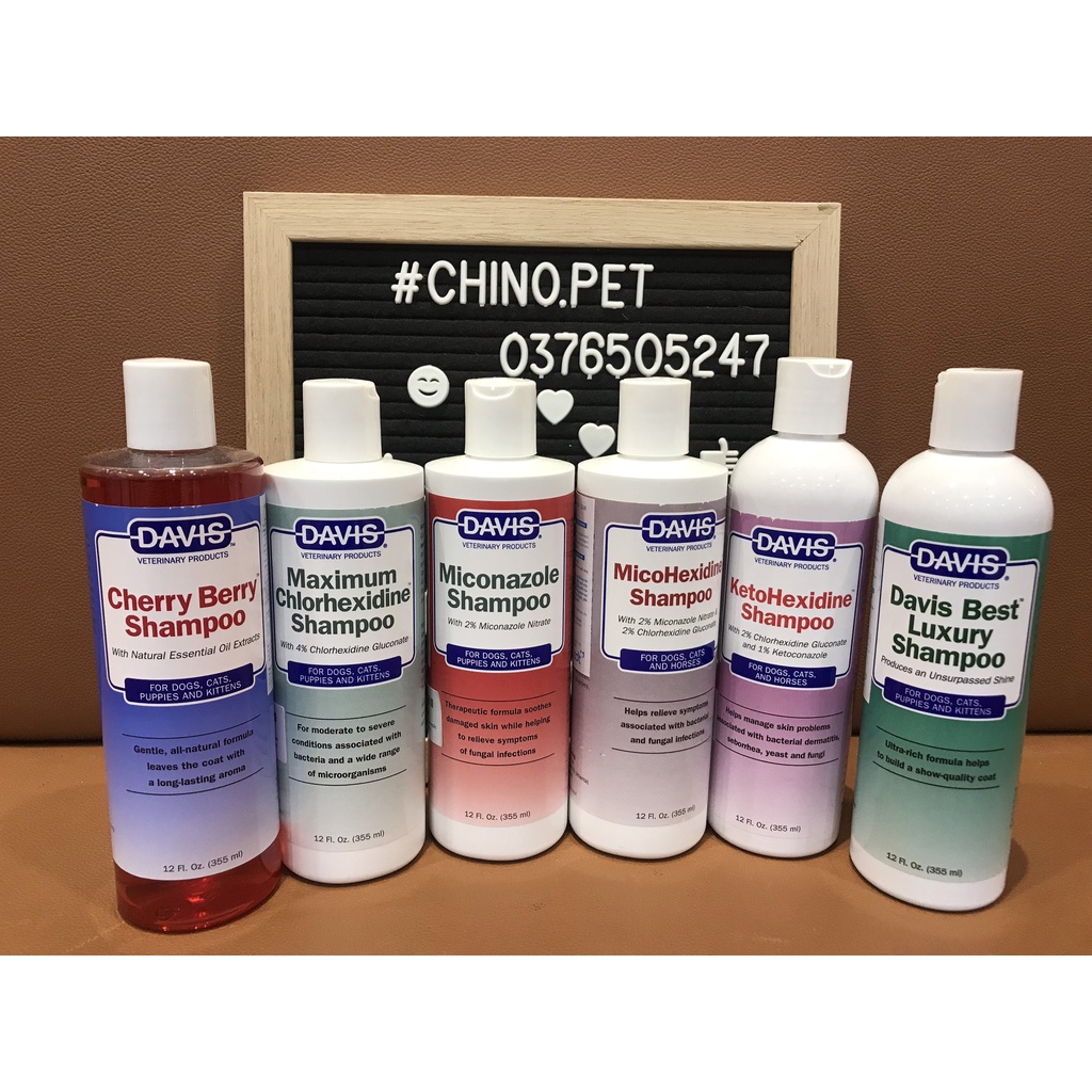 Dầu tắm Daivs Cherry berry shampoo cho chó, mèo, chó con và mèo con, giúp làm sạch và dưỡng lông bóng mượt 355ml
