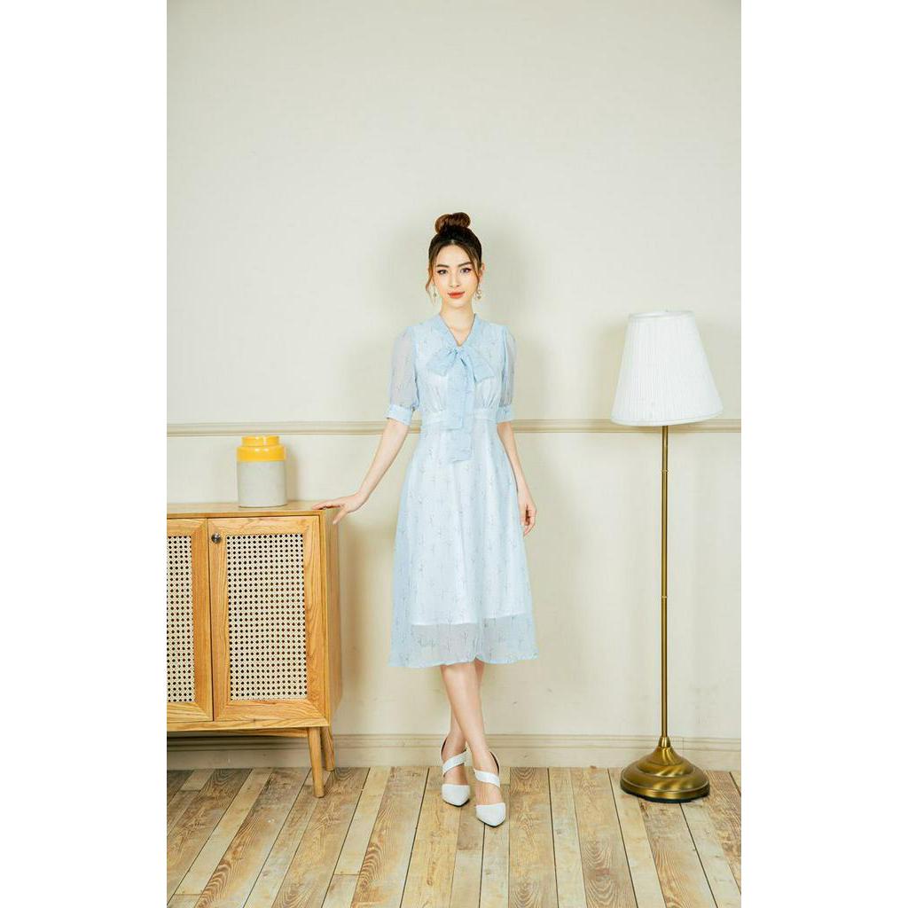 Váy HT cổ nơ xòe rủ CCHAT