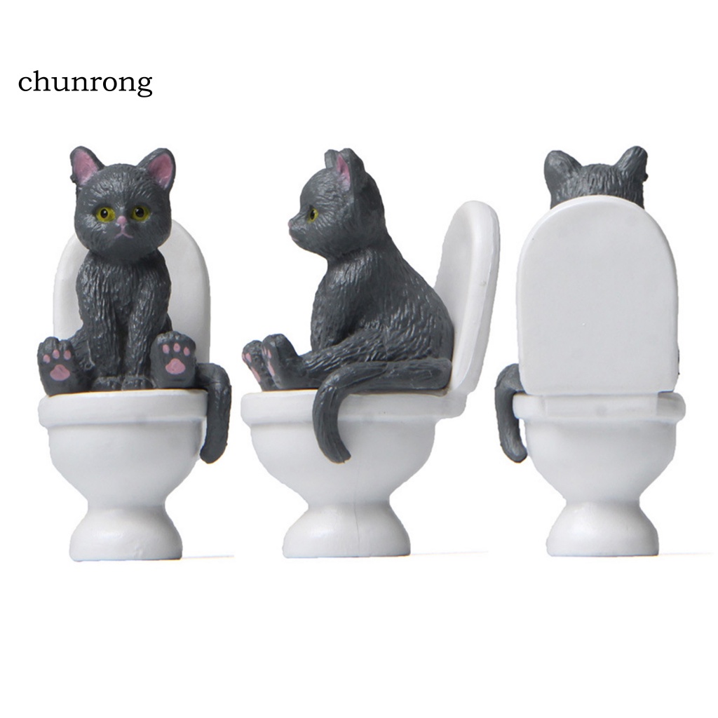 Cr Mô Hình Đồ Chơi Chú Mèo Ngồi Toilet Mini Chống Trầy Xước Cho Trẻ Em