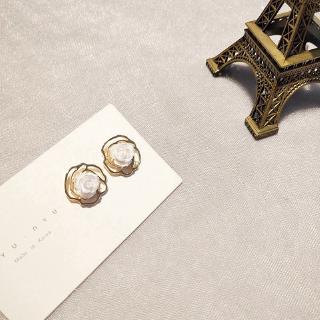 Bông Tai Mạ Bạc 925 Hình Hoa Kiểu Dáng Đơn Giản Phong Cách Hàn Quốc C335