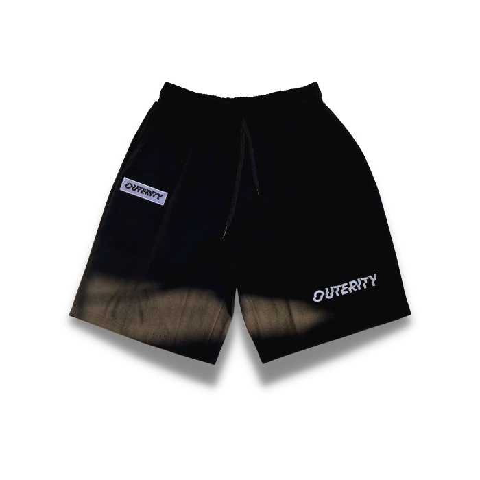 Quần Short Kaki Nam Lưng Thun Thêu Chữ mẫu OUTERITY màu đen và trắng