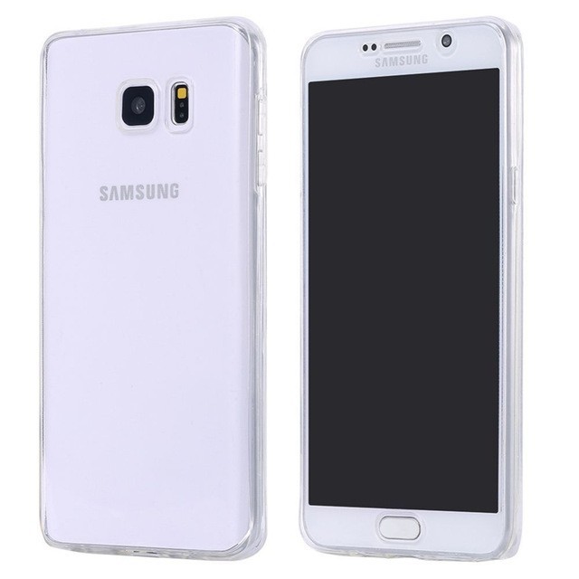 Ốp lưng TPU 2 mặt trong suốt bảo vệ toàn diện cho Samsung Galaxy Note 3 4 5 Edge