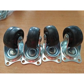 Bộ 4 bánh xe cao su 40mm quay