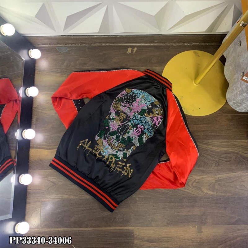🍀 SALE Áo jacket bomber đầu lâu đính đá mã new . 🍀 ^ '