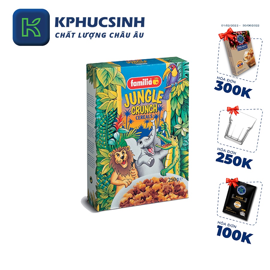 Ngũ cốc sô cô la, vani và mật ong hình thú cho trẻ em hiệu Familia 250g KPHUCSINH - Hàng Chính Hãng