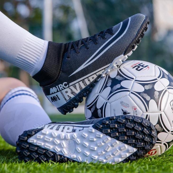 𝐓ế𝐭 giảm sâu 12-12 Giày đá bóng FG/ TF cổ cao có gai ngắn màu đen size 35-45 cao cấp thời trang ` ^ ! ! -MHG*9