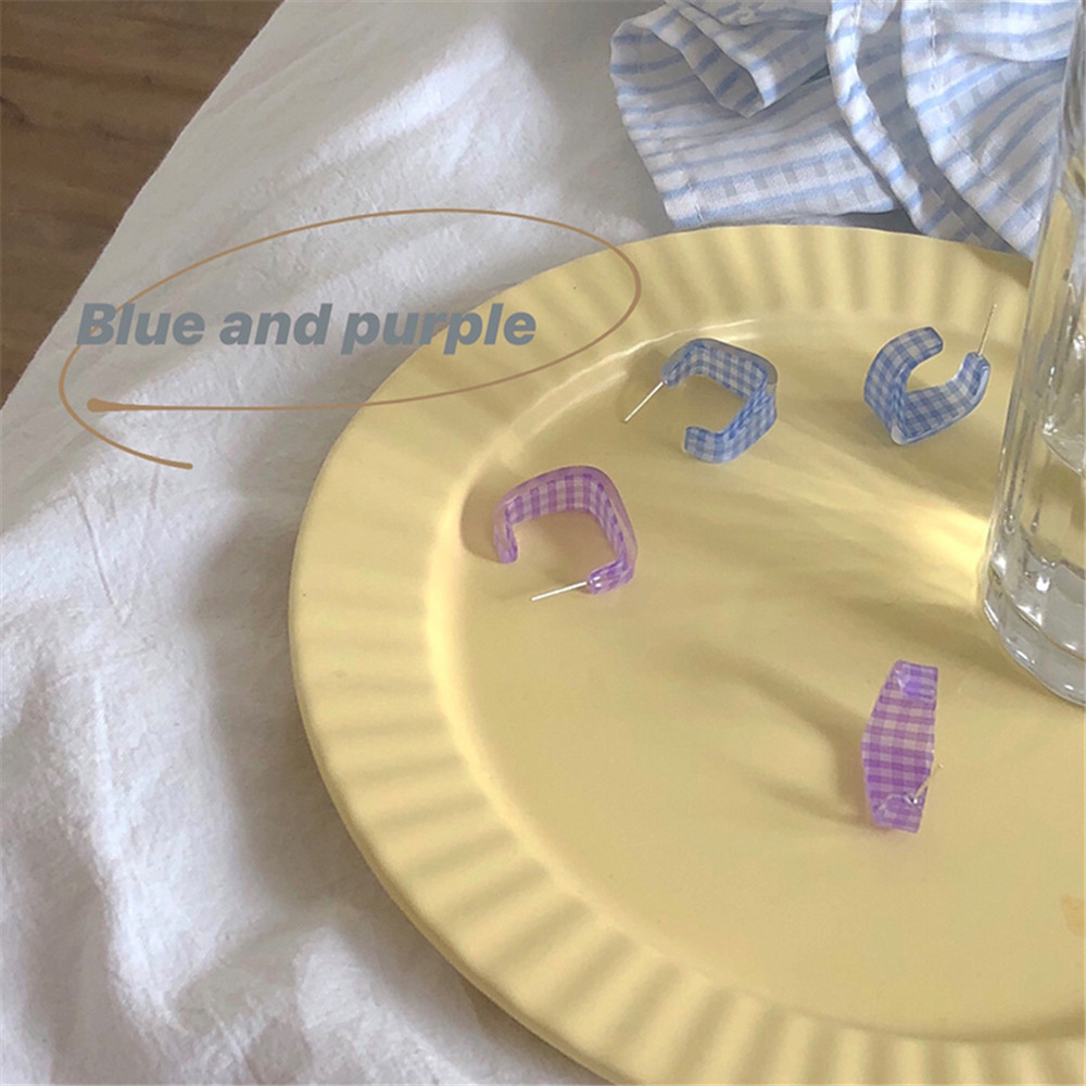 Khuyên Tai Họa Tiết Ca Rô Trẻ Trung Thanh Lịch Dành Cho Nữ