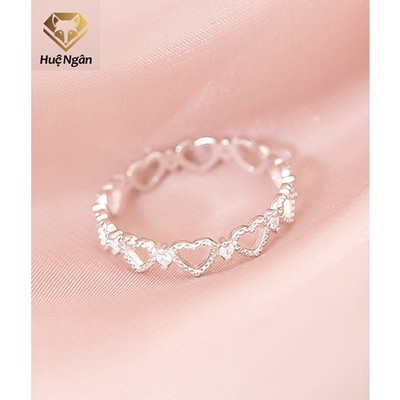 Nhẫn bạc Ý 925 Huệ Ngân - Tim xinh RR1797
