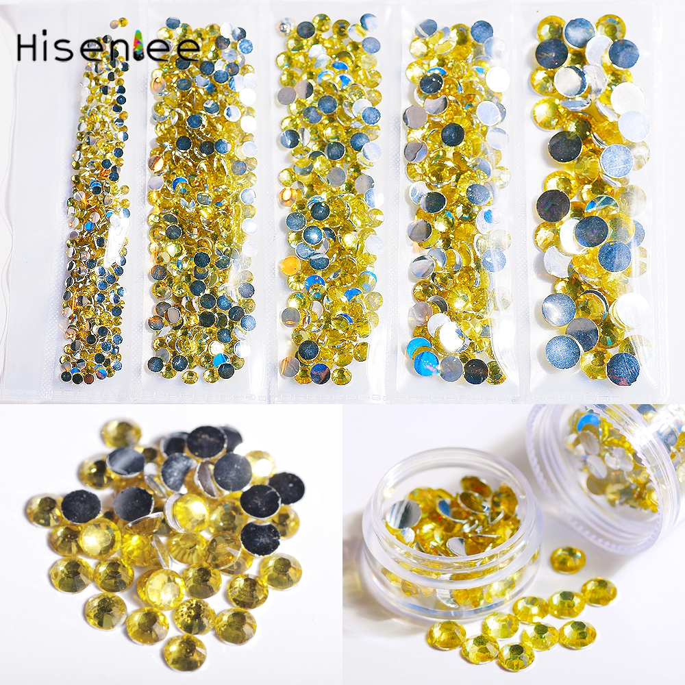 Túi 100 hạt phụ kiện lấp lánh 3D trang trí móng tay nghệ thuật kích thước 2-6mm