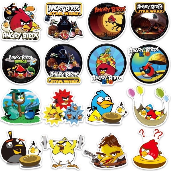 Set 100 Hình Dán Angry Birds-Series Dán Trang Trí Chống Thấm Nước