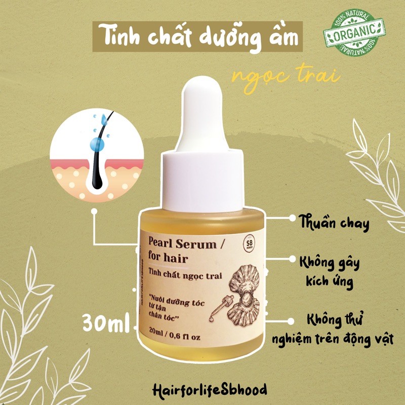 Serum dưỡng thân tóc ngọc trai SB Hood phục hồi tóc hư tổn 30ml