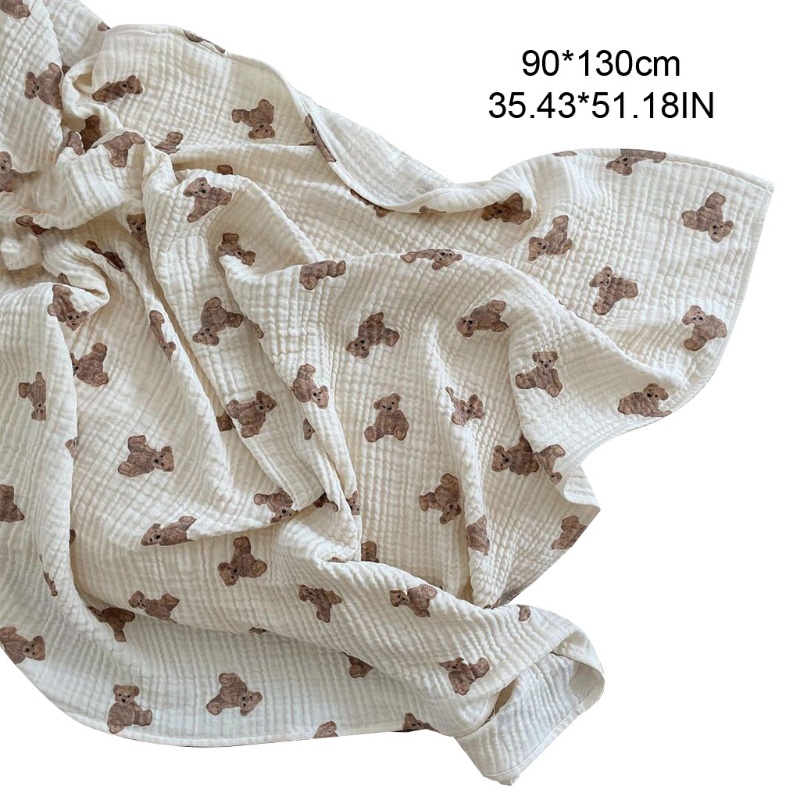 Túi Ngủ Muslin 2 / 3 Lớp Quấn Em Bé Sơ Sinh In Họa Tiết Gấu Dễ Thương