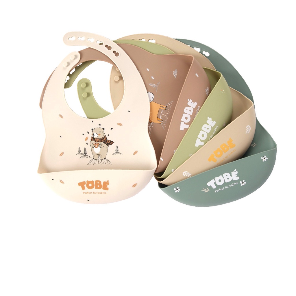 Yếm ăn dặm Eco Silicon ToBé chất liệu cao cấp, mềm mại giúp việc ăn dặm của bé dễ dàng