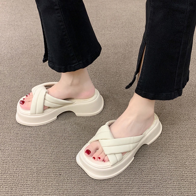 Dép Sandal Đi Biển Đế Dày Mũi Vuông Thời Trang Mùa Hè