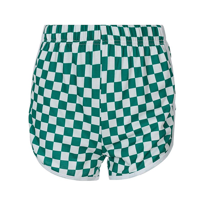 Thời Trang Quần Short Phối Lưới Họa Tiết Sọc Caro Phong Cách Đường Phố Cá Tính Cho Nữ