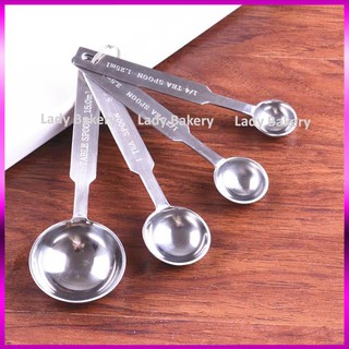 [Giá xưởng] Bộ thìa đong inox cao cấp 4 chiếc - Lady Bakery