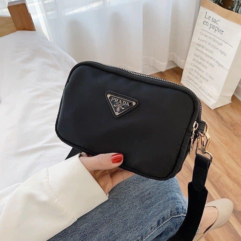 Túi hộp Pra da dù 3 ngăn size 18cm