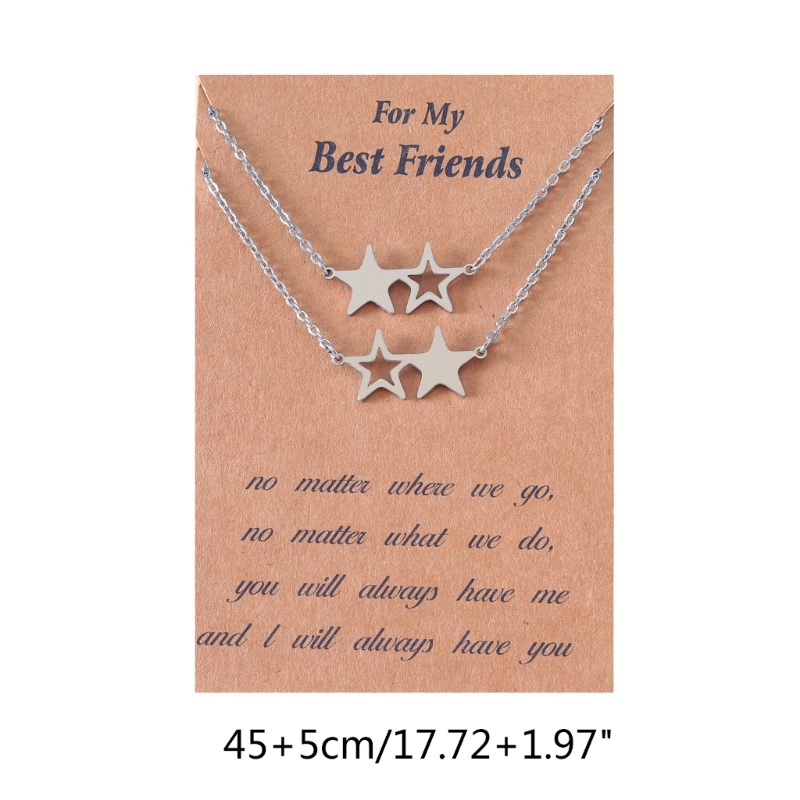 Set 2 Vòng cổ Mặt Ngôi Sao Năm Cánh Bằng Thép Không Gỉ