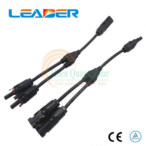 Đầu nối MC4 chữ Y2 vào 2 ra 1 điện áp 1000V hãng LEADER
