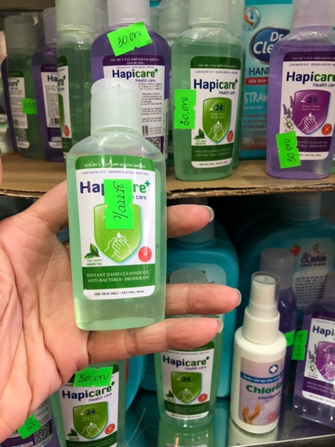 Gel rửa tay khô nước rửa tay khô sát khuẩn nhanh cồn rửa tay khô sát khuẩn HAPICARE 60ml | BigBuy360 - bigbuy360.vn