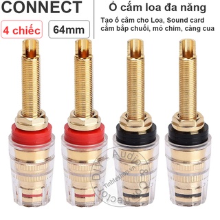 Cọc loa Trạm loa bắp chuối cỡ lớn chuôi dài 4 chiếc - Long Thread 4mm Banana Speaker Terminal Binding Post Hard Copper