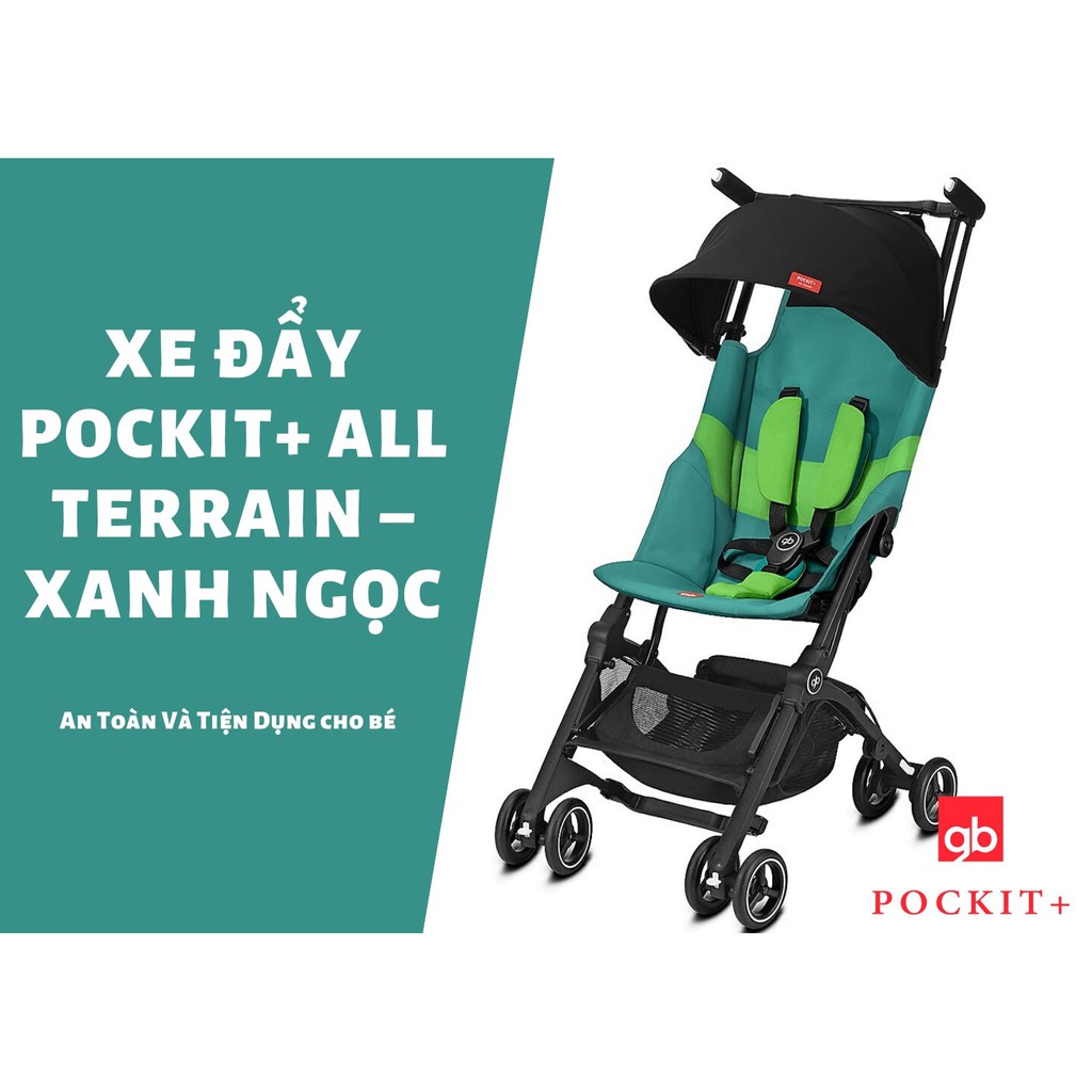 Xe đẩy GB Pockit Plus All Terrain - Xanh Ngọc