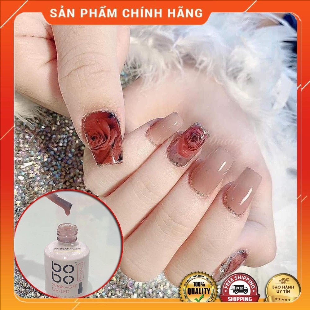 Sơn thạch nude bobo, sơn gel thạch màu nude hoa hồng Thiên Di Nail